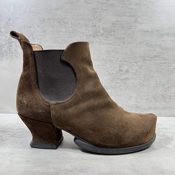 John Fluevog Wearever Thanks Dalu Suede Leather Chelsea Boots - Women's Size 7 - - Picture 4 of 9